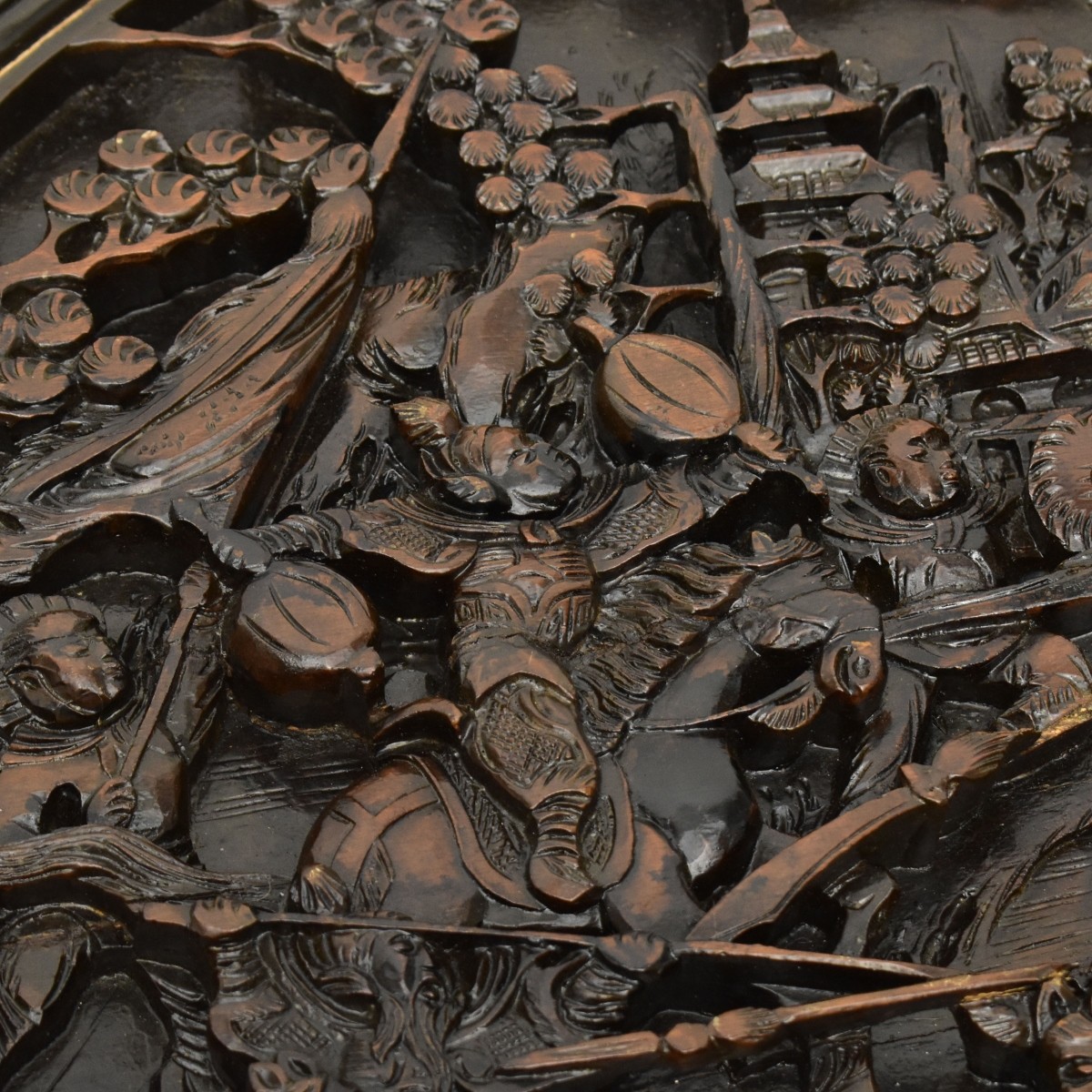 Antique Heavy Carved Japanese Tea Table