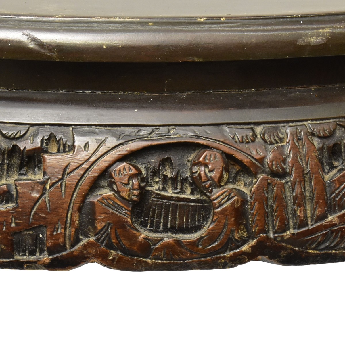 Antique Heavy Carved Japanese Tea Table