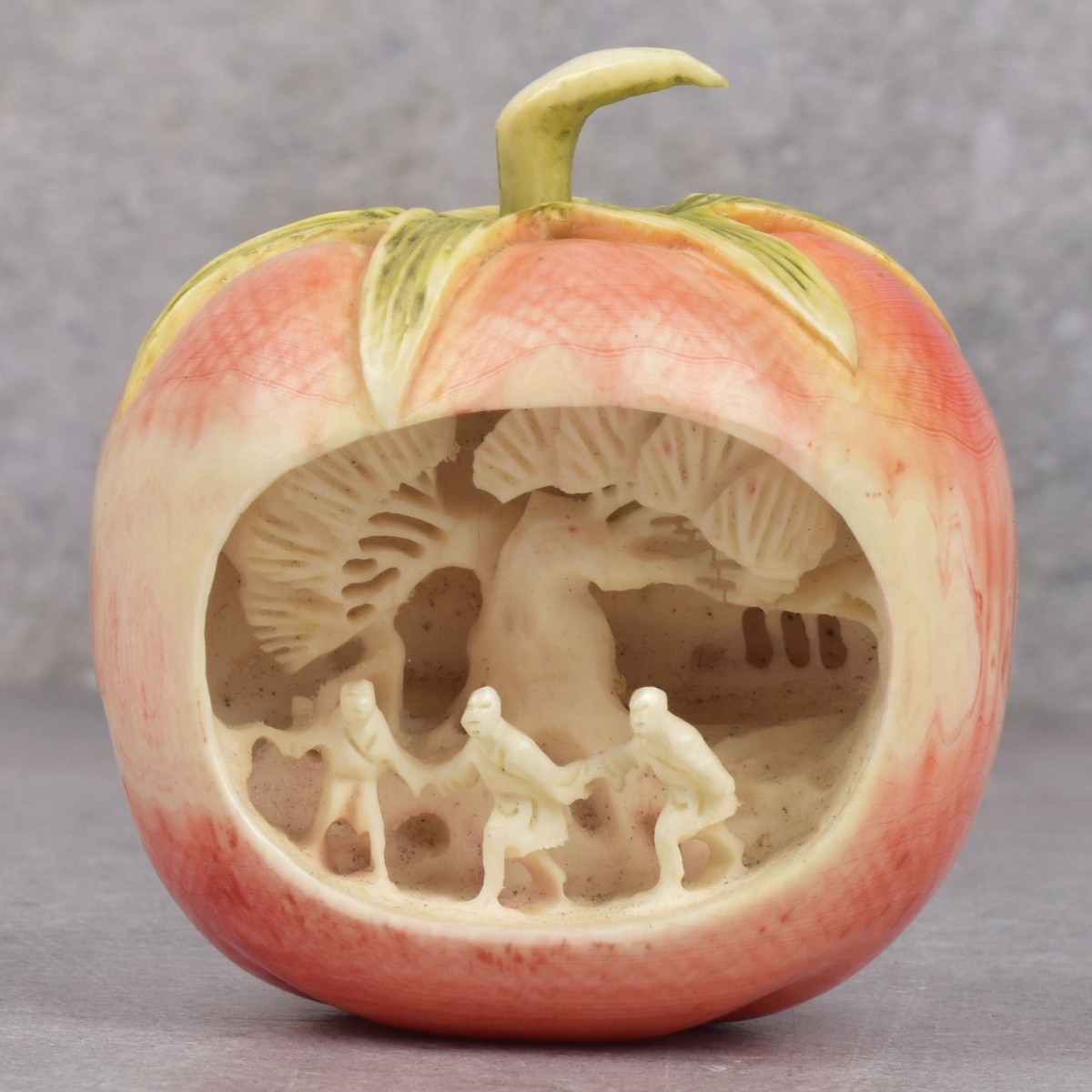 Antique Chinese Carved Apple Figurine