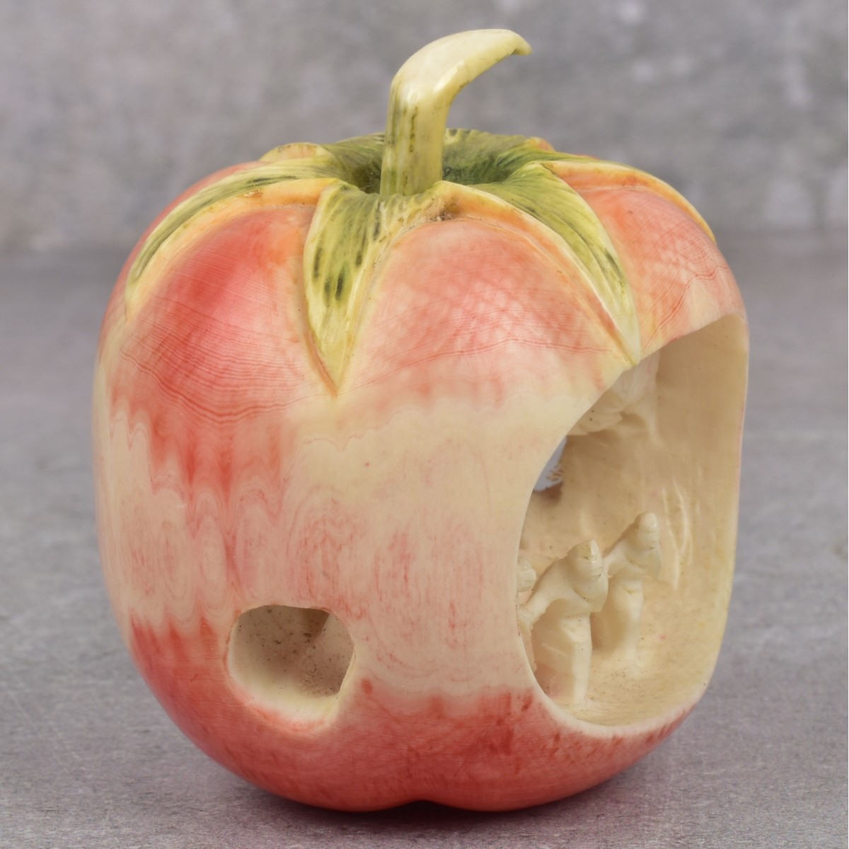 Antique Chinese Carved Apple Figurine