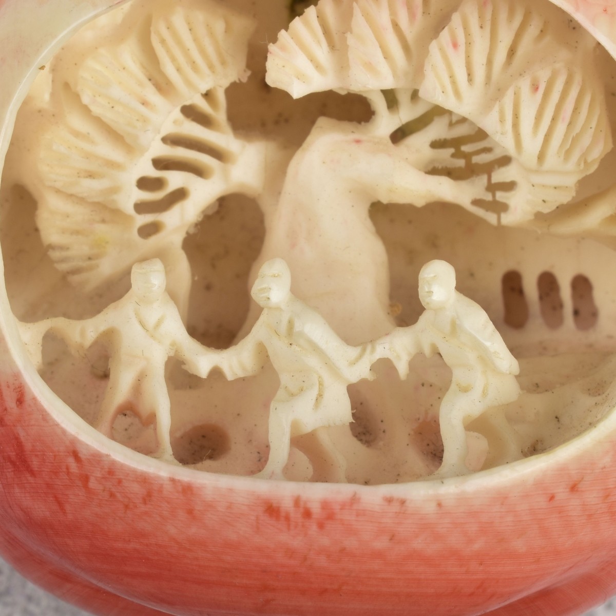 Antique Chinese Carved Apple Figurine
