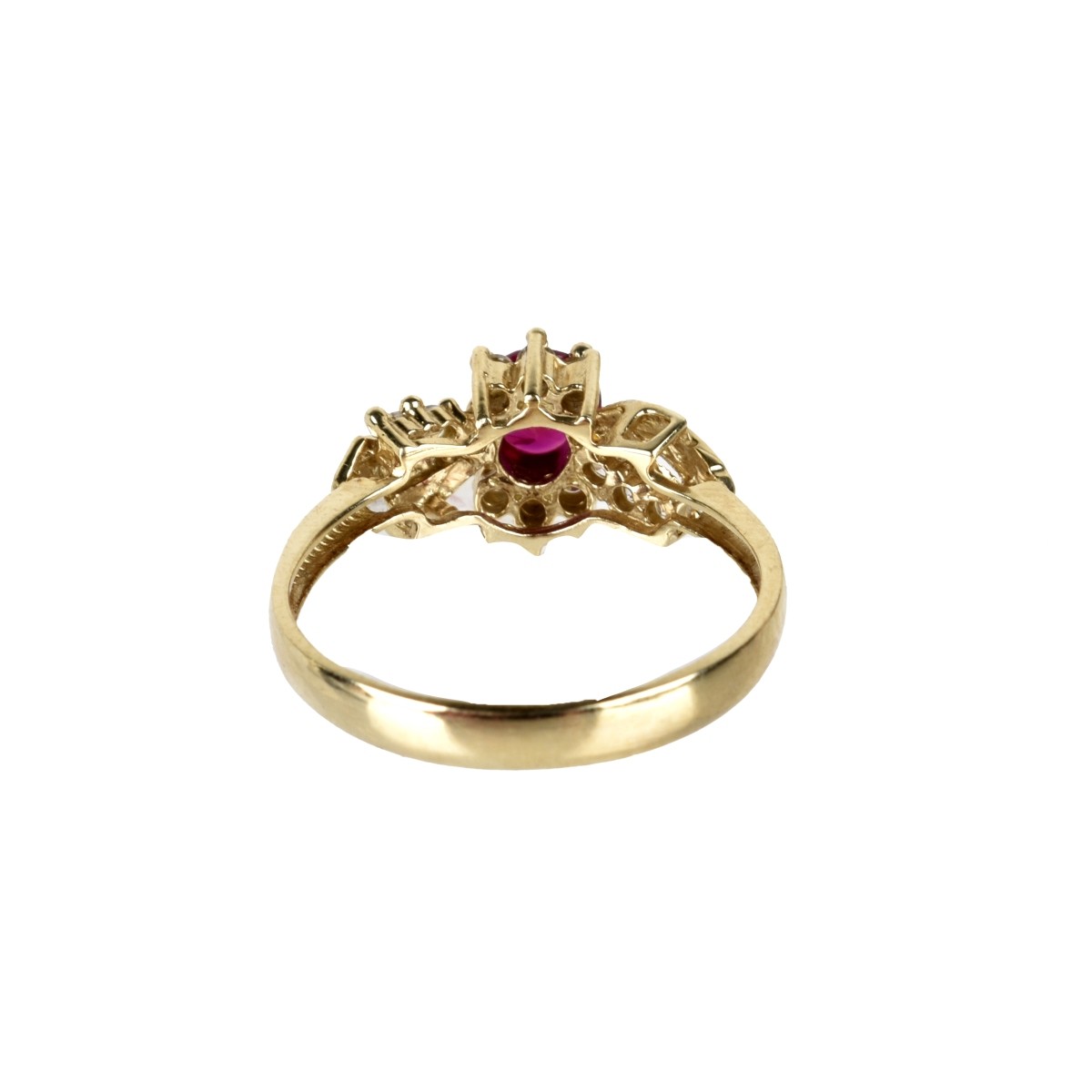 Ruby, Diamond and 10K Ring