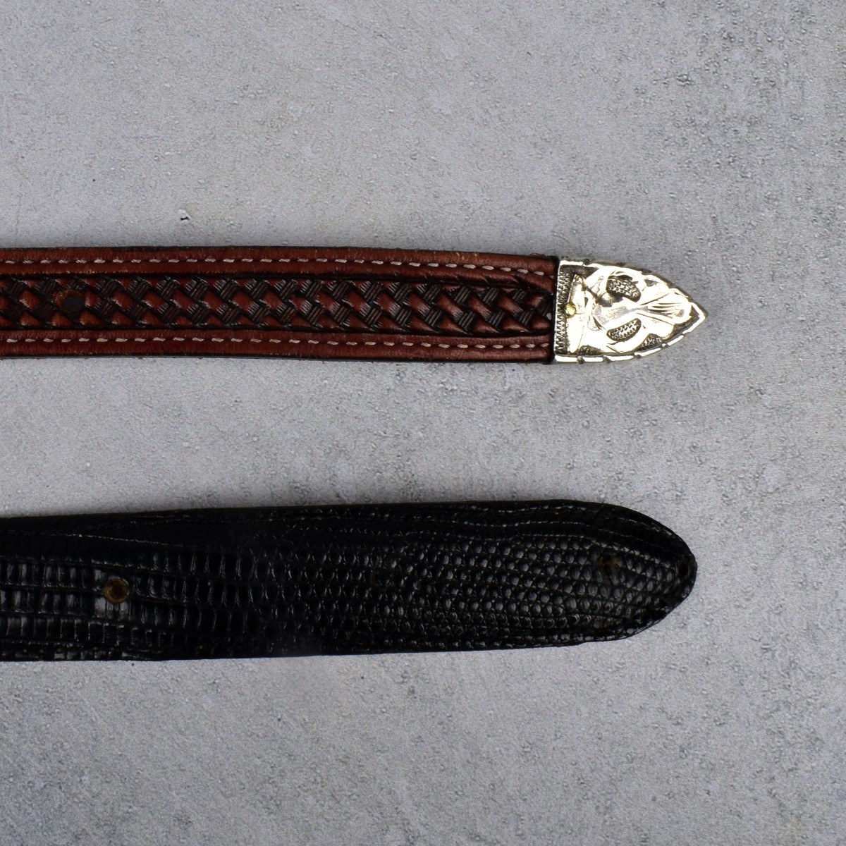 Leather Belts with Sterling Silver Buckles