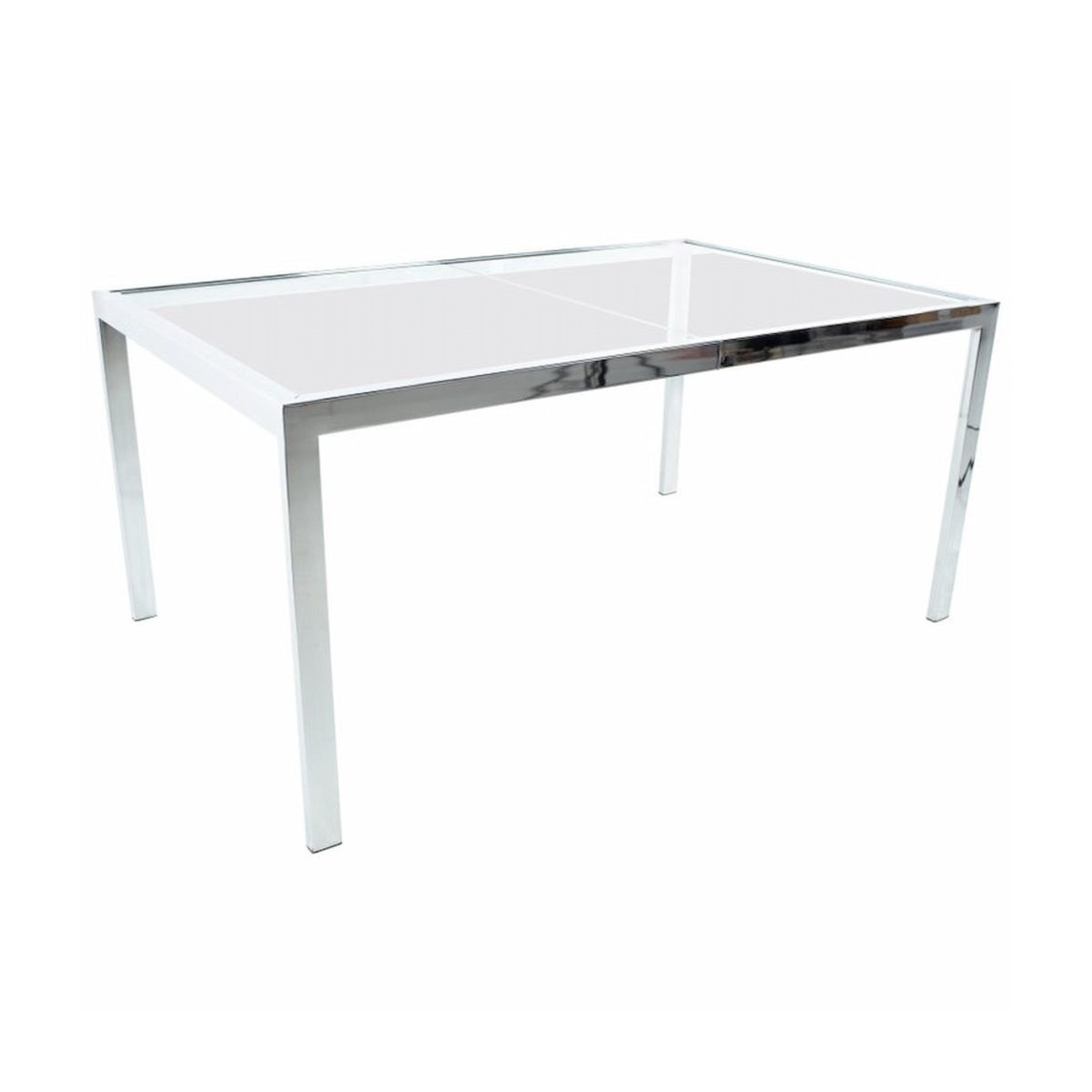 Mid-Century Milo Baughman Glass and Chrome Table