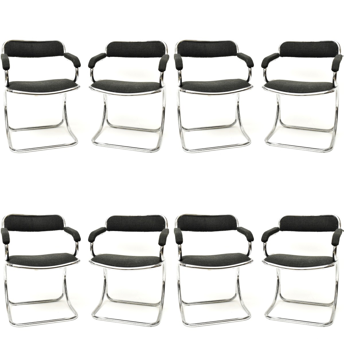 Chrome and Fabric Chairs