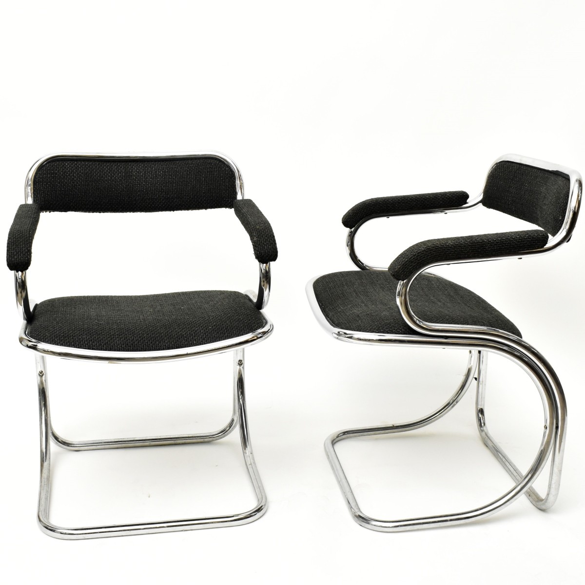 Chrome and Fabric Chairs