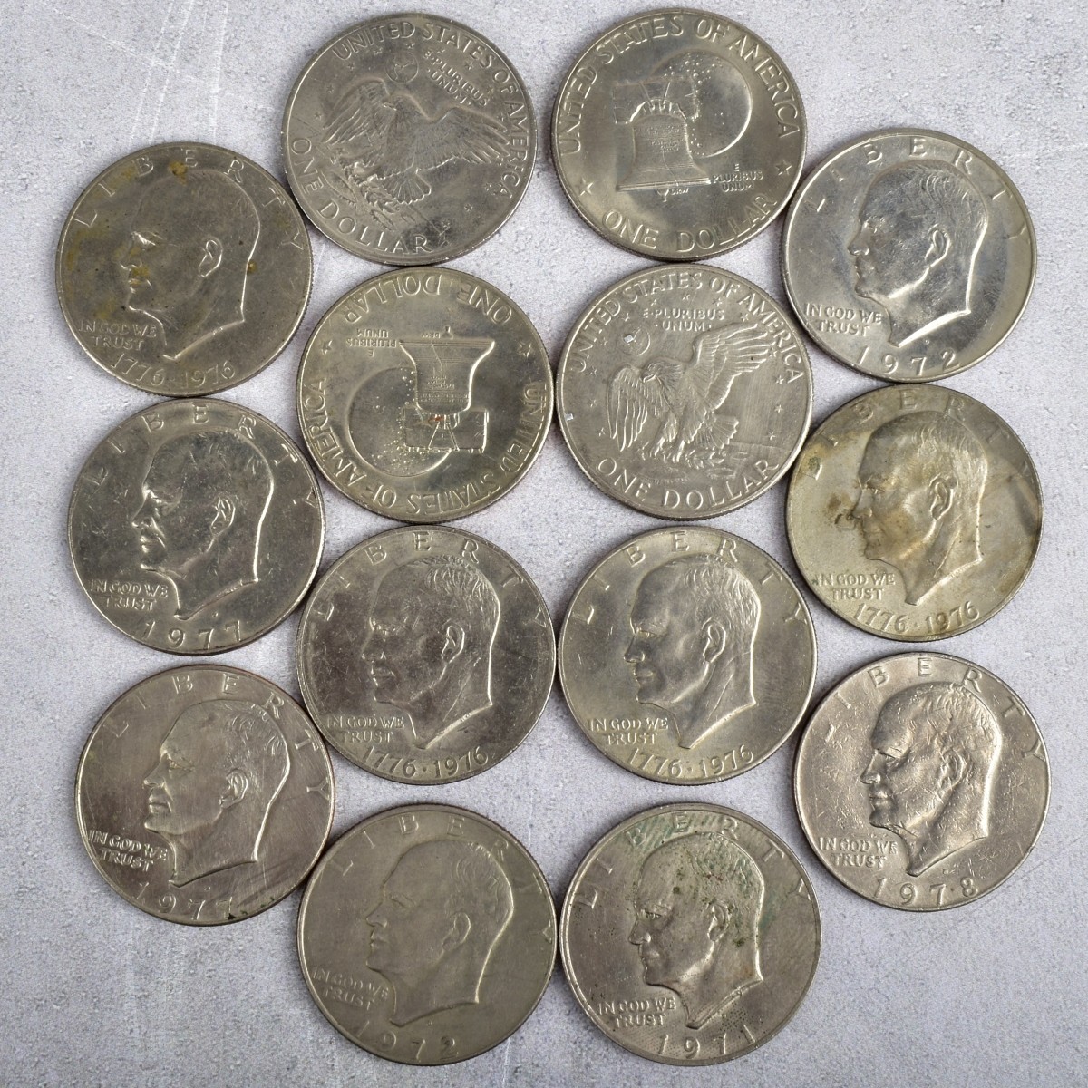 US Eisenhower Silver-clad $1 Coins.