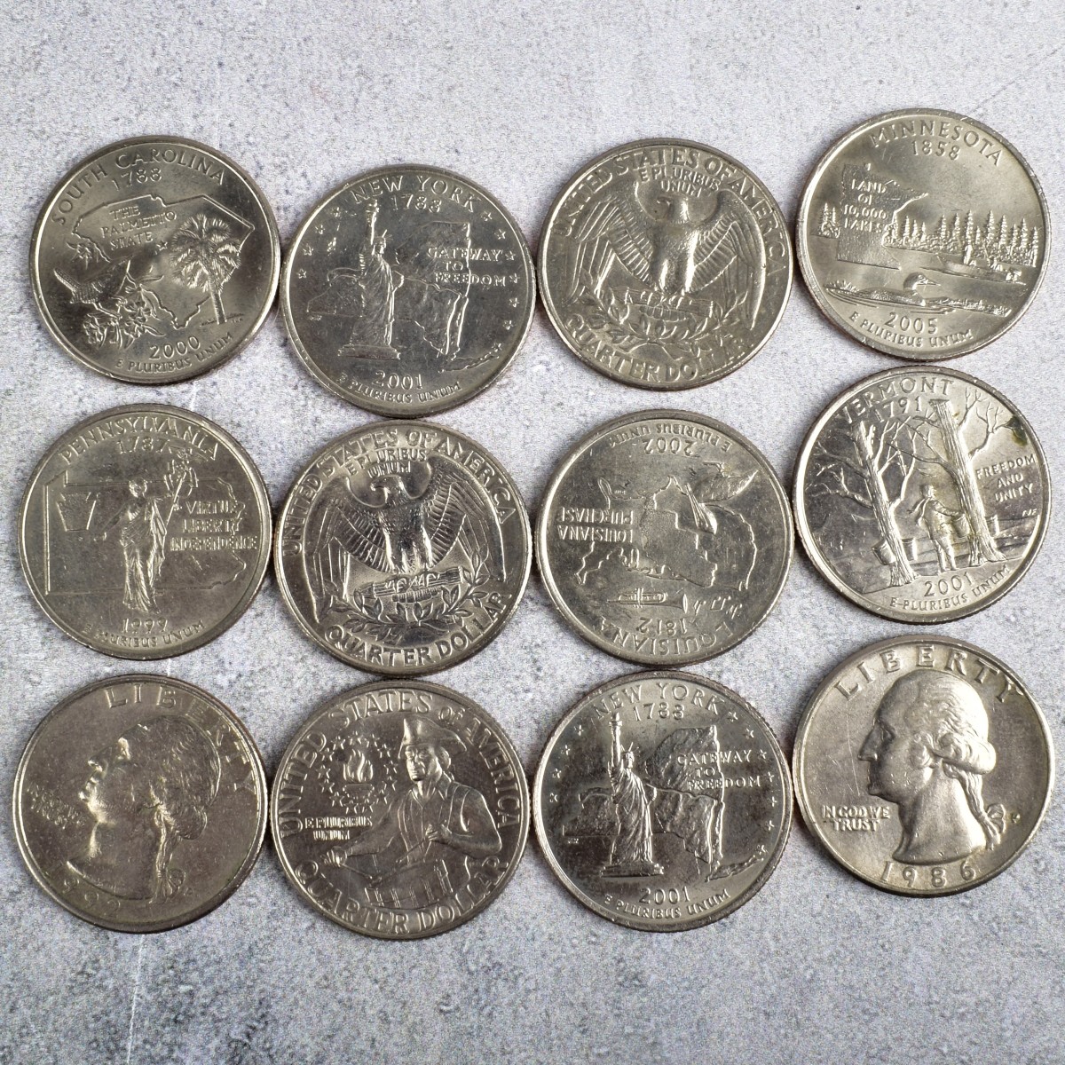 US Washington Silver-clad Quarters