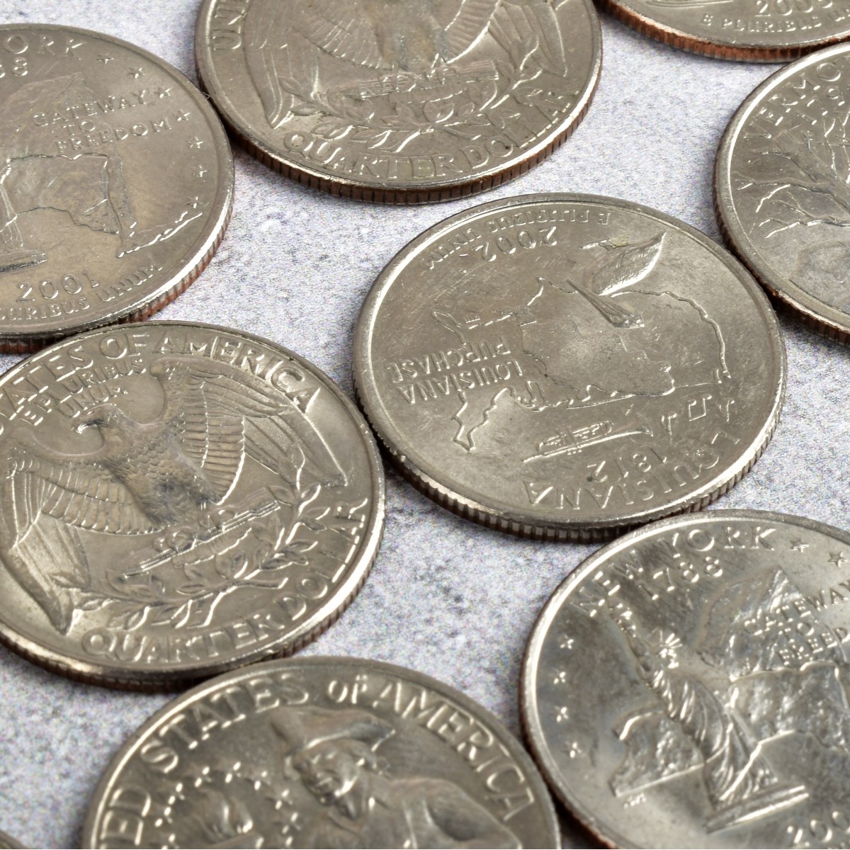 US Washington Silver-clad Quarters
