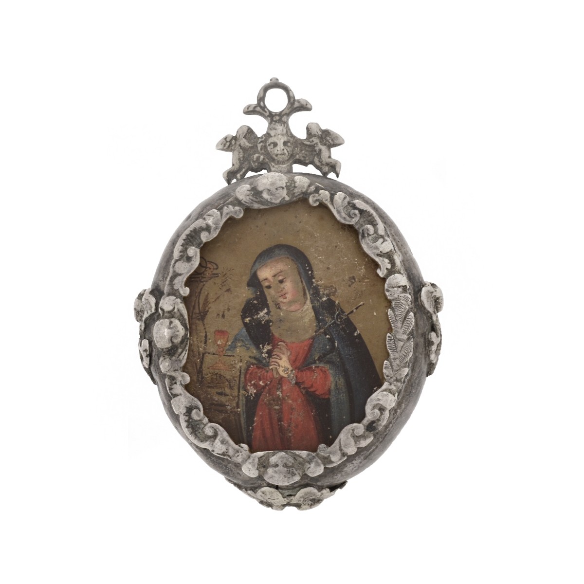 18/19th Spanish Silver Reliquary Pendant