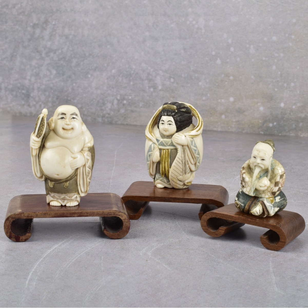 Japanese Carved Polychrome Netsuke's