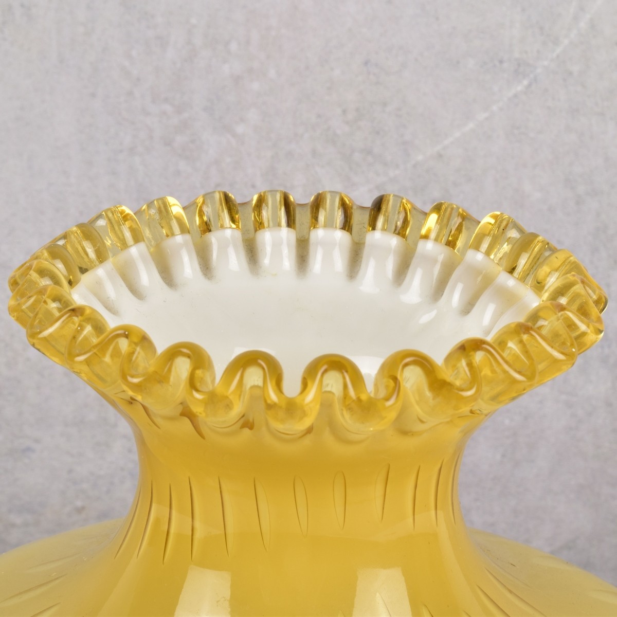 Fenton Art Glass Vase-Honey to Case White