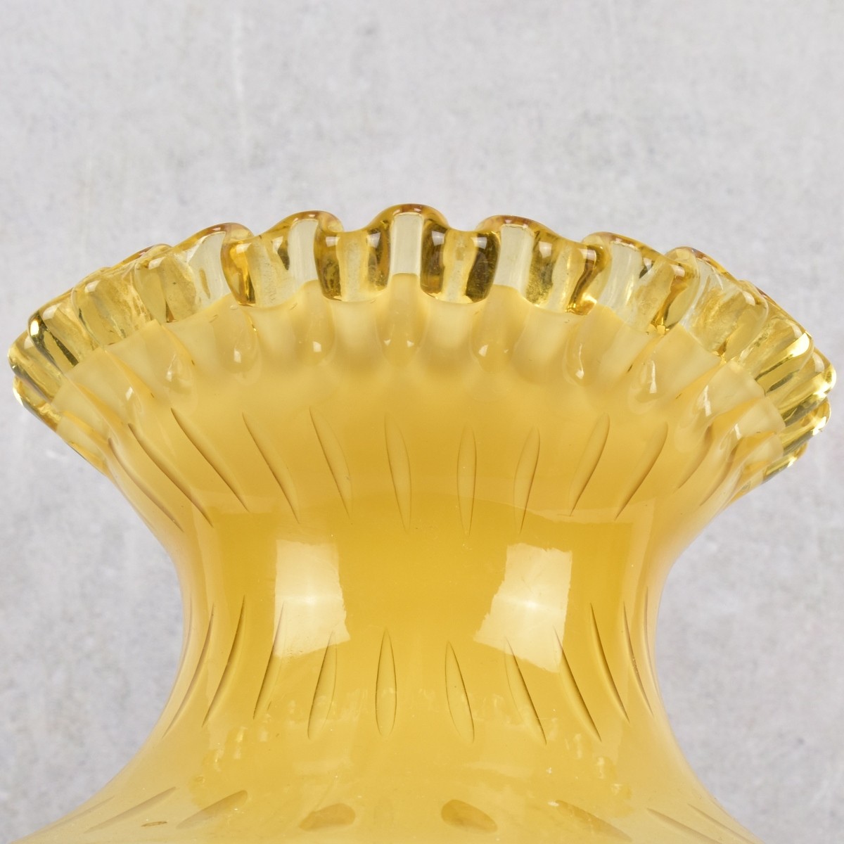Fenton Art Glass Vase-Honey to Case White
