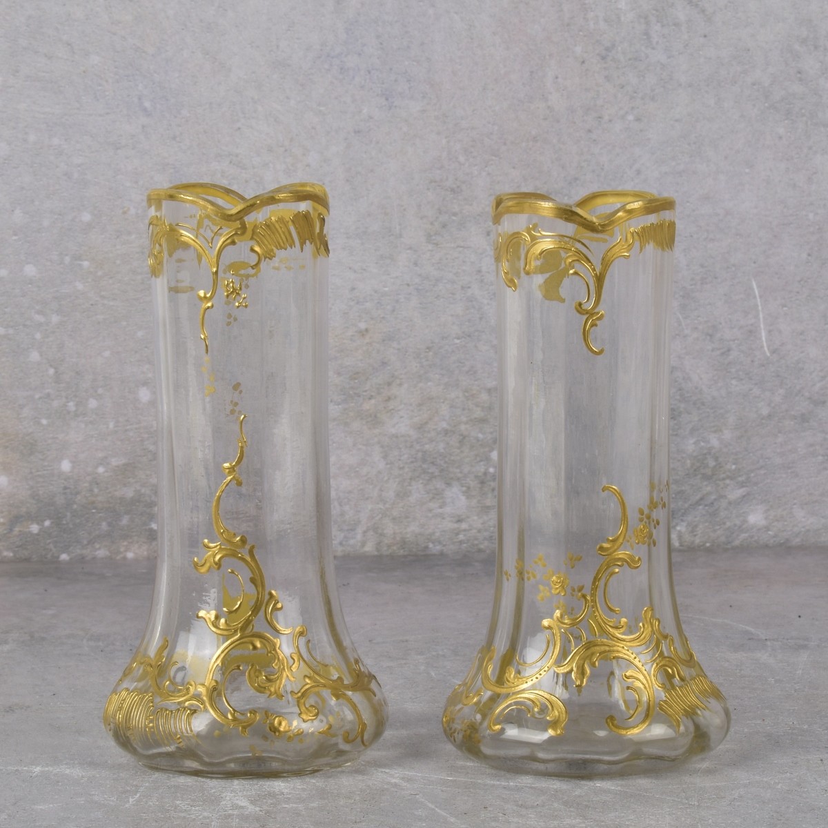 Moser Style Crystal Vases