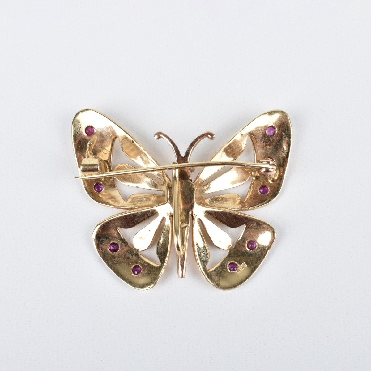 Ruby and 14K Brooch
