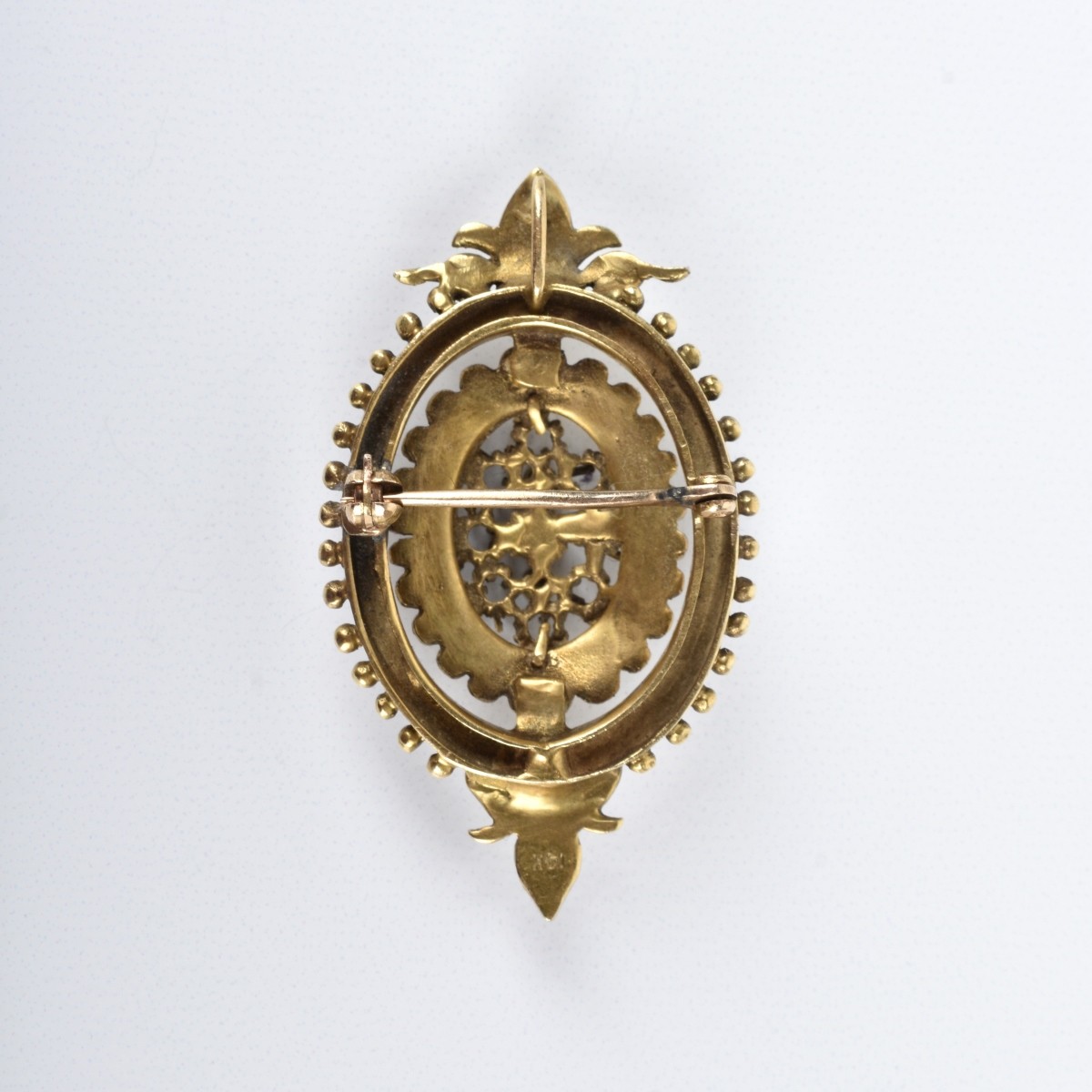 Pearl, Diamond and 14K Brooch