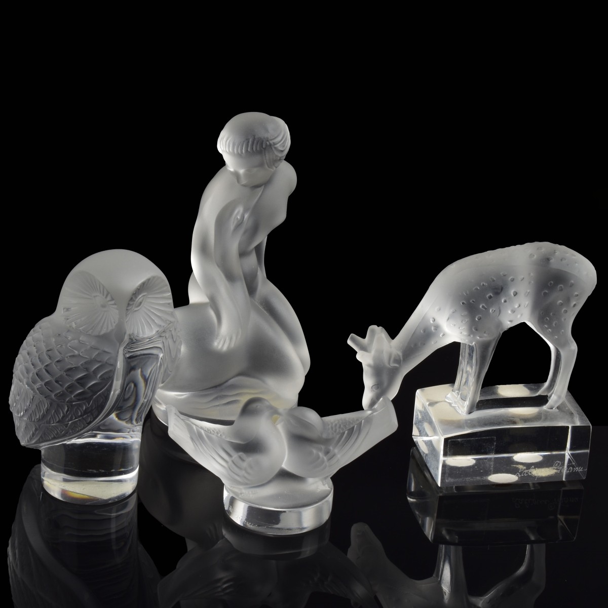 Lalique French Crystal Figural Paperweights
