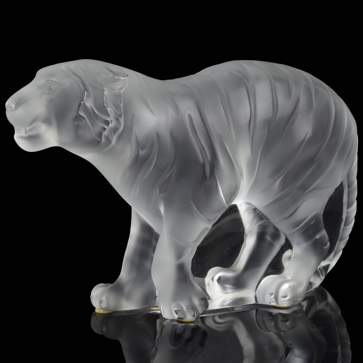 Lalique France Crystal Bengal Tiger Figurine