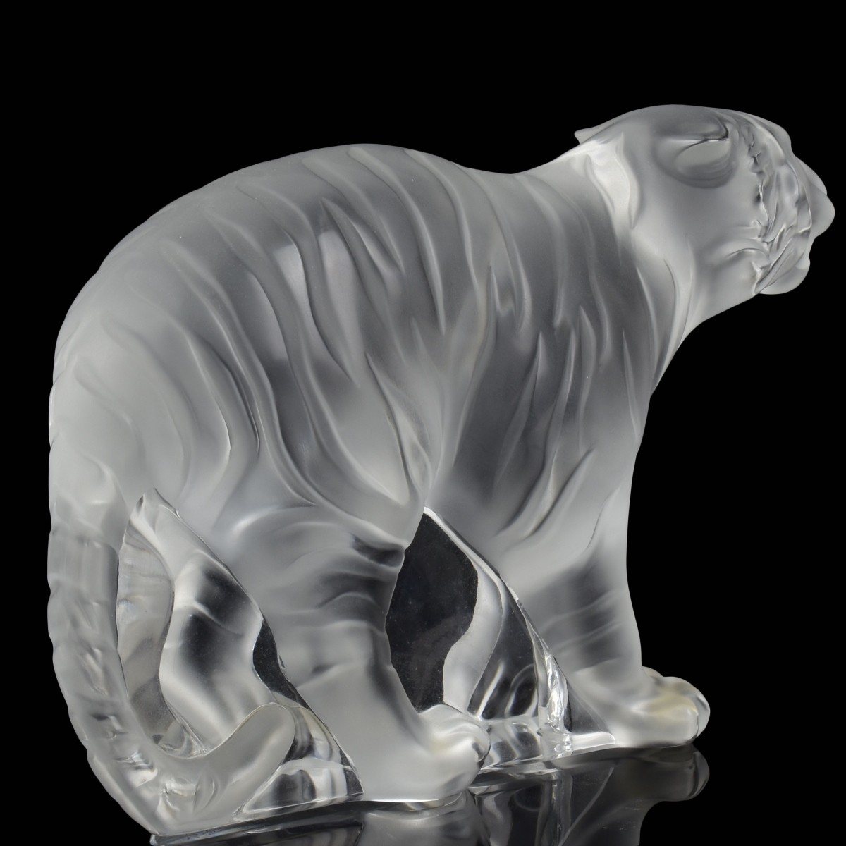 Lalique France Crystal Bengal Tiger Figurine