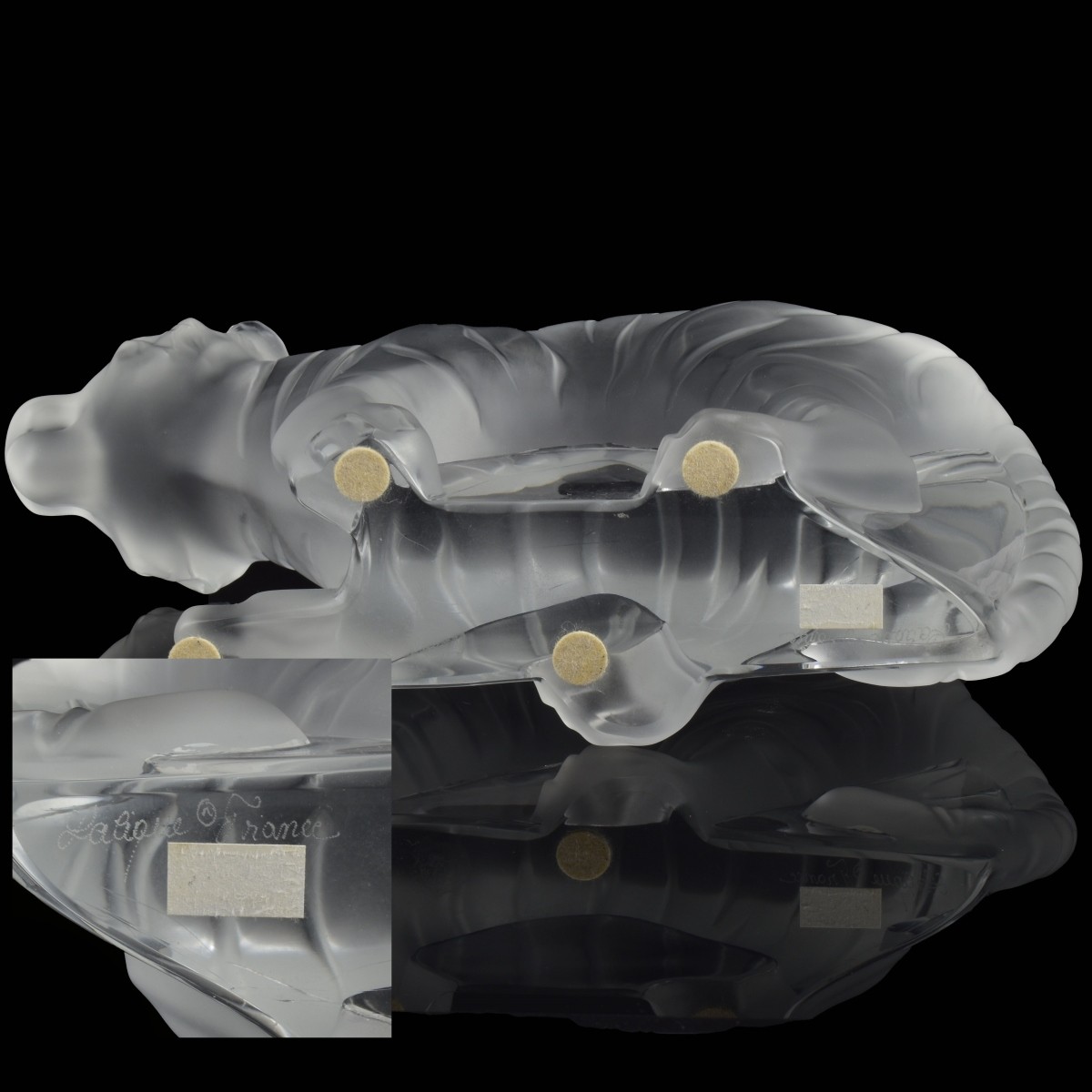 Lalique France Crystal Bengal Tiger Figurine
