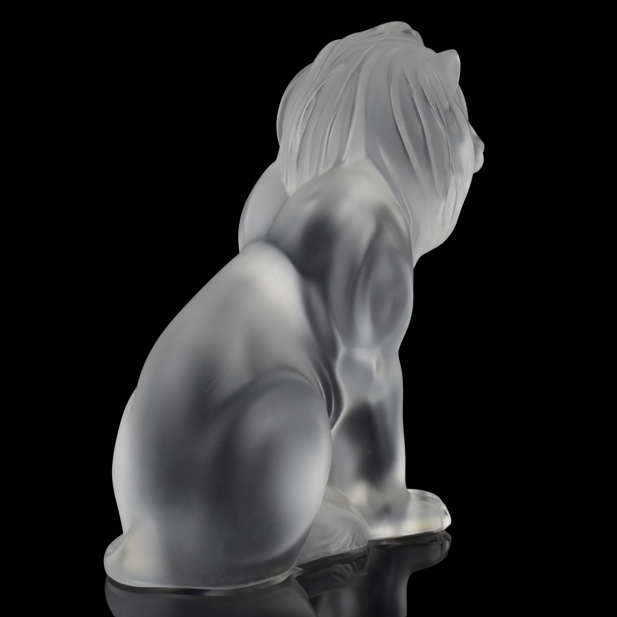 Lalique France Crystal "Bamara" Lion Figurine