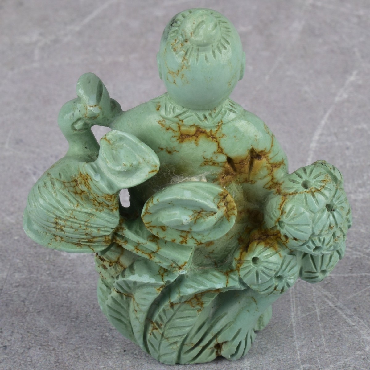 Antique Carved Jade and Tourquise Sculptures