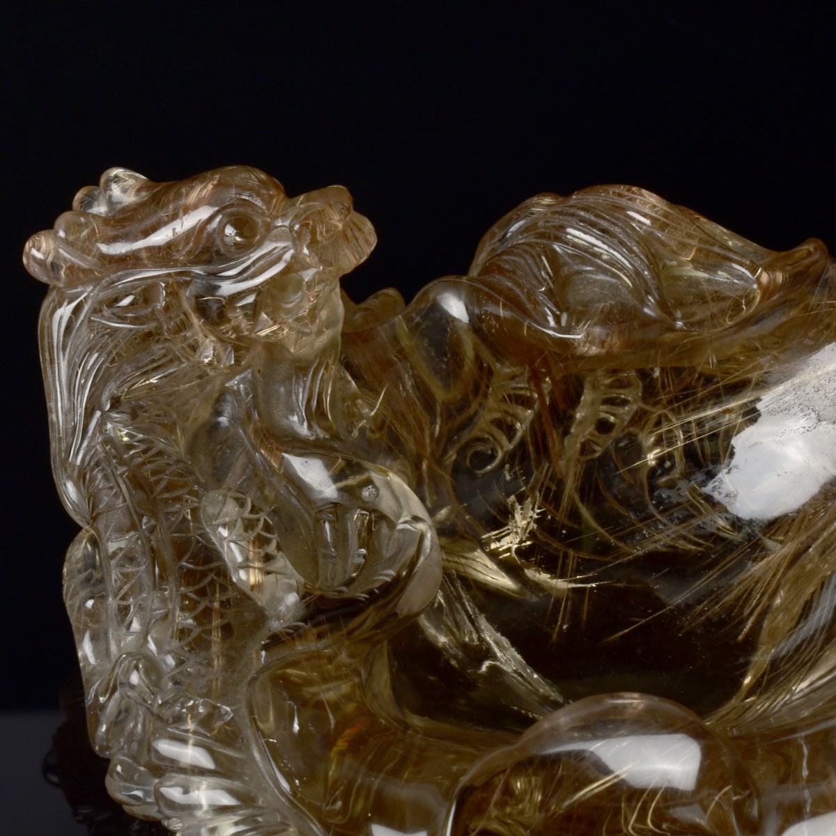 Antique Chinese Carved Rock Crystal Brush Washer