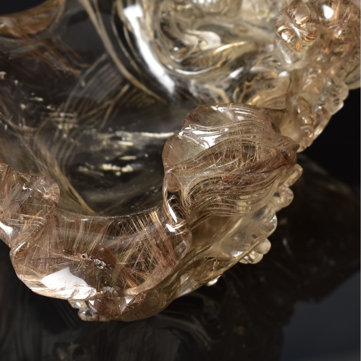 Antique Chinese Carved Rock Crystal Brush Washer