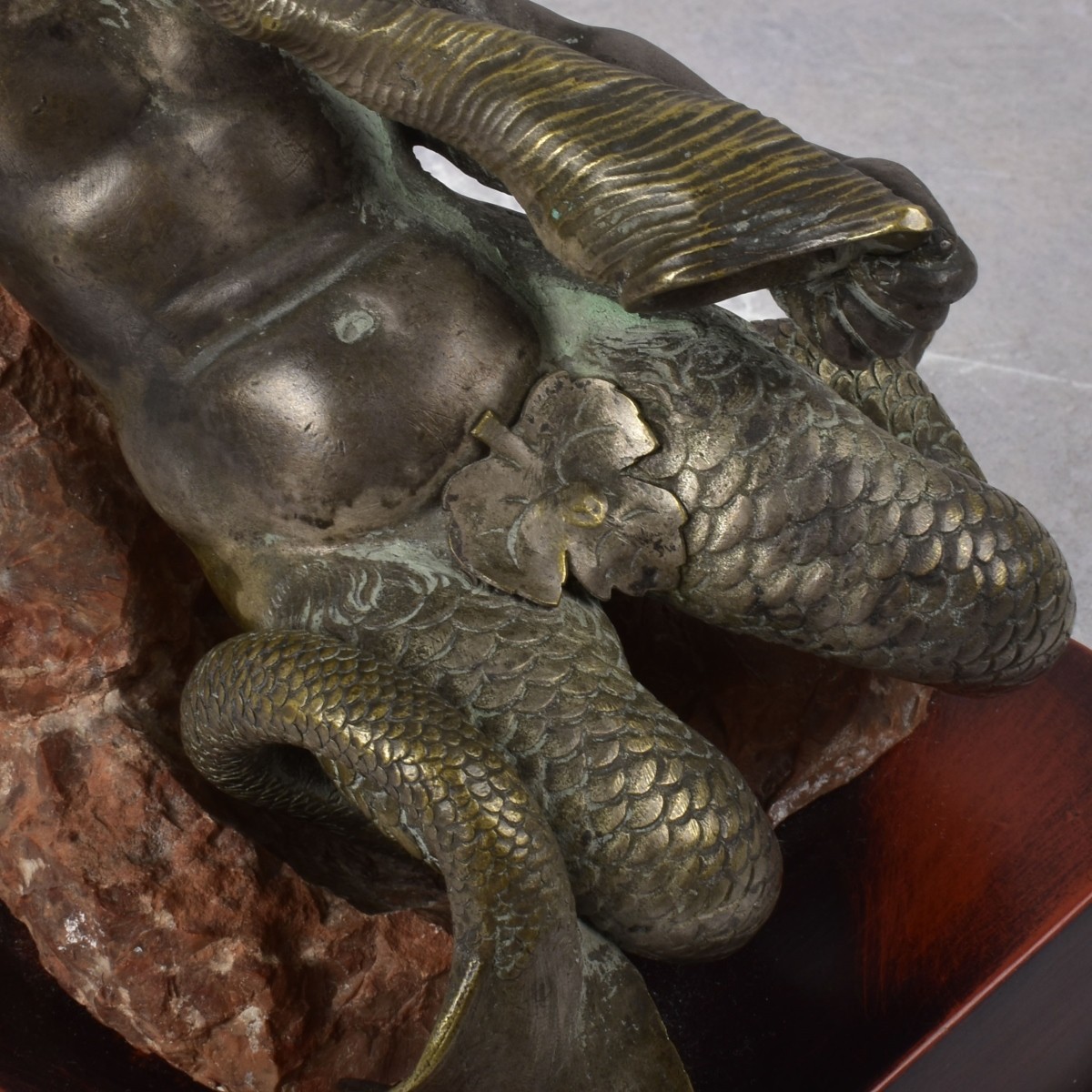 Merbaby Dolphin Bronze Figurine