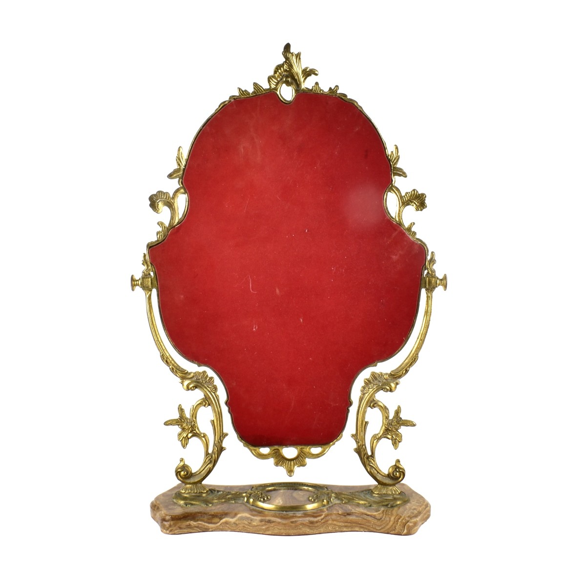 Rococo Style Bronze and Marble Vanity Mirror