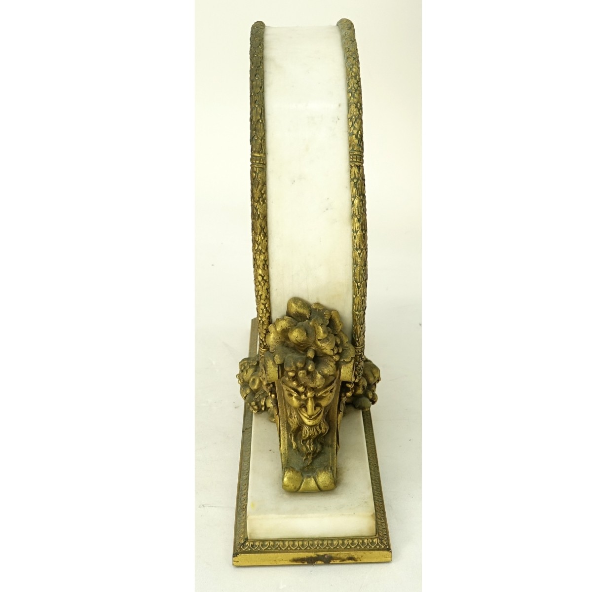 Ormolu, Patinated Bronze Marble Mantle Clock