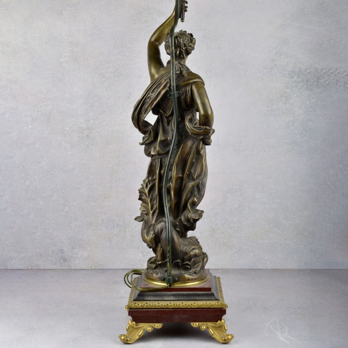 Large Art Nouveau Style Bronze & Gilt Candlelabra