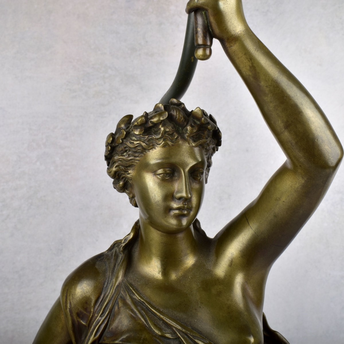 Large Art Nouveau Style Bronze & Gilt Candlelabra