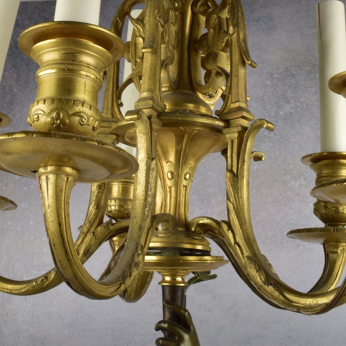 Large Art Nouveau Style Bronze & Gilt Candlelabra