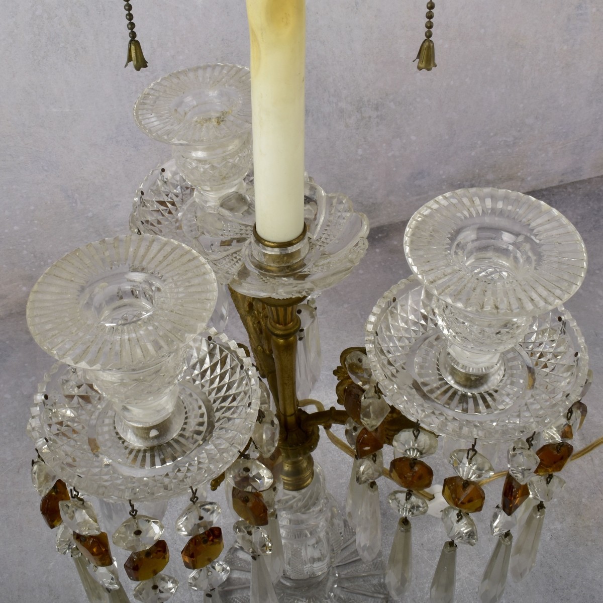 Antique Cut Crystal Luster Table Lamp