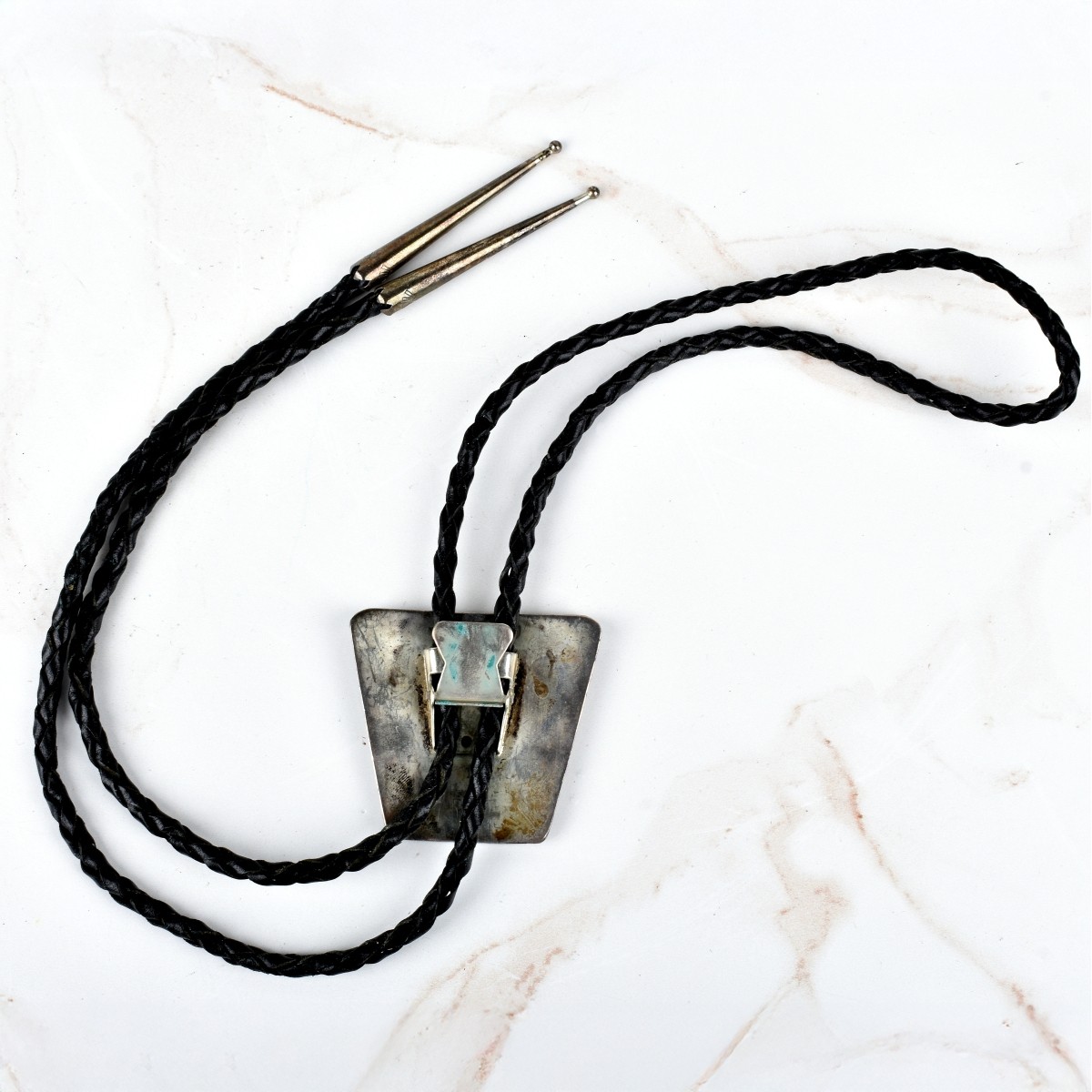 Native American Hardstone & Silver Bolo Tie