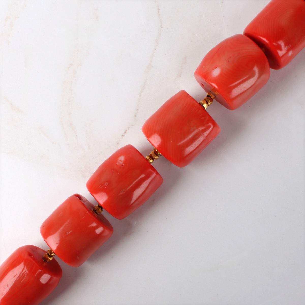 Large Coral Bead Necklace