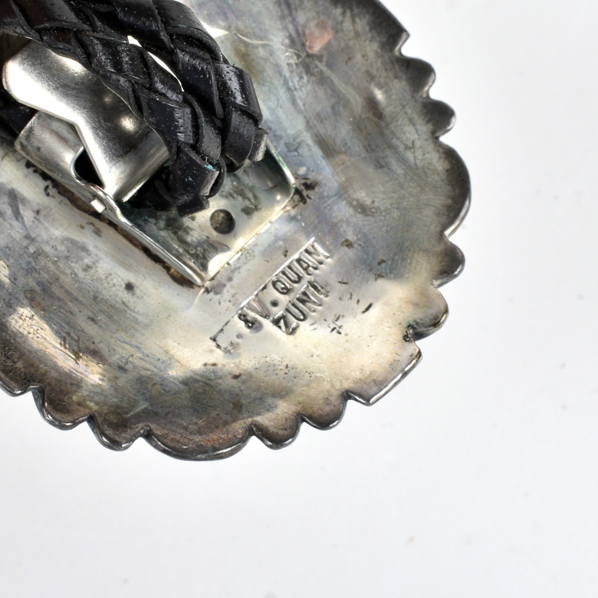 Zuni Hardstone and Silver Bolo Tie