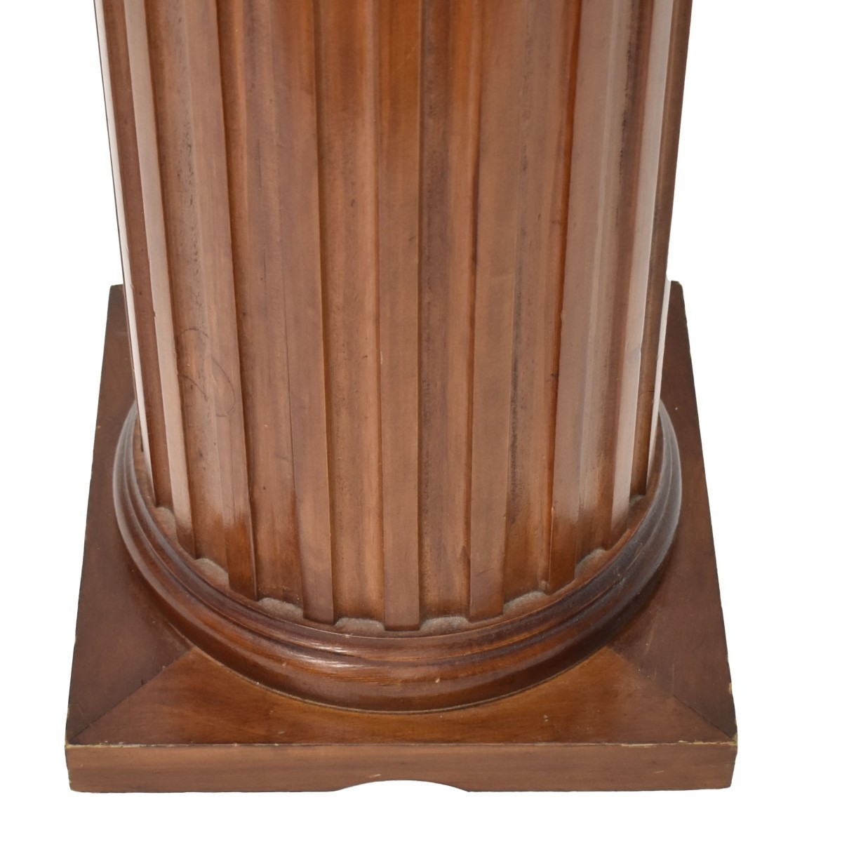 Round Fluted Column Wood Pedestal Stand