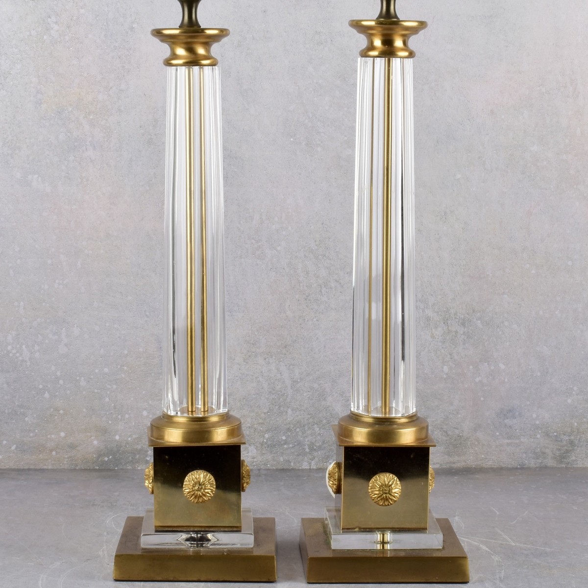 Mid-century Modern Neo-classical Glass Lamps