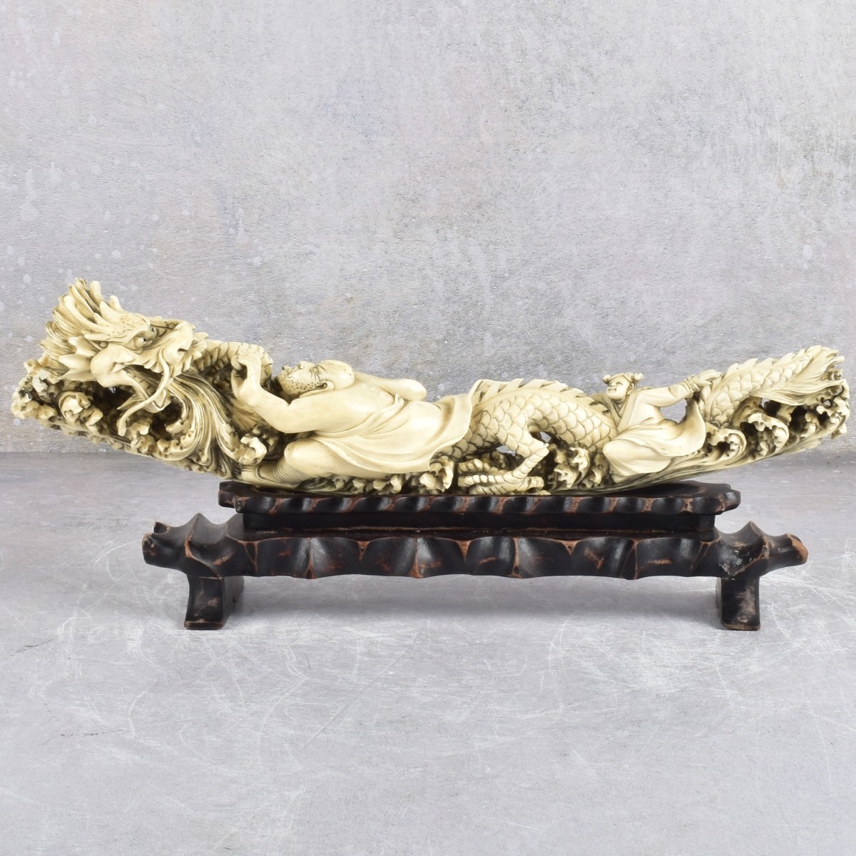 Antique Carved Chinese Sculpture of a Dragon