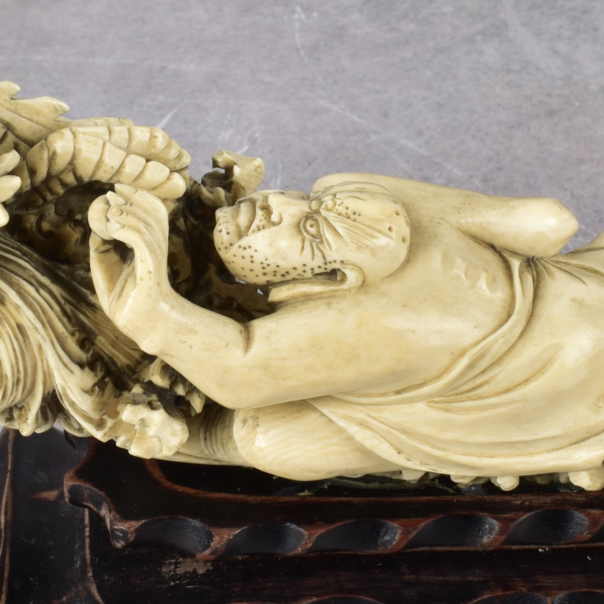 Antique Carved Chinese Sculpture of a Dragon