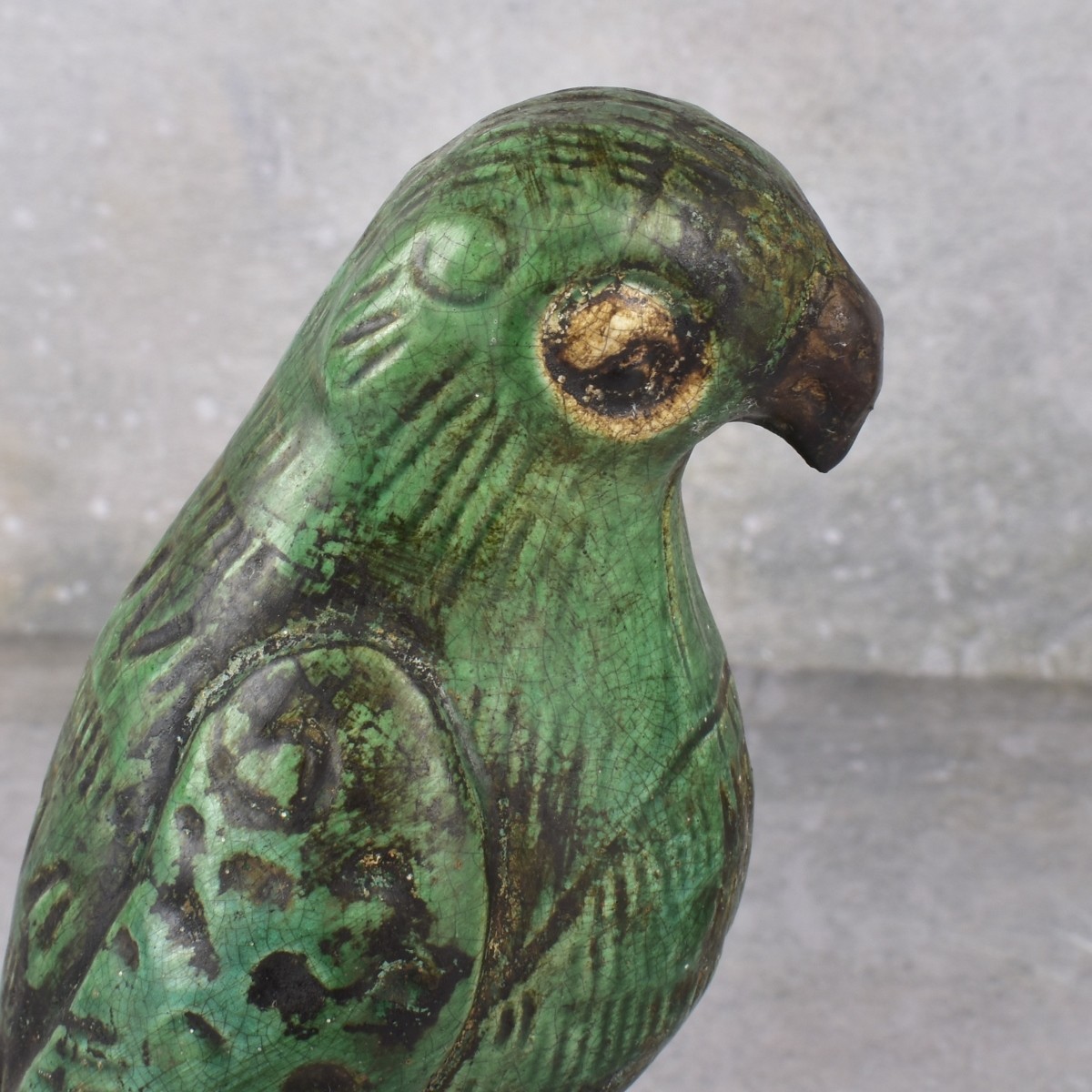 Green Pottery Parrots
