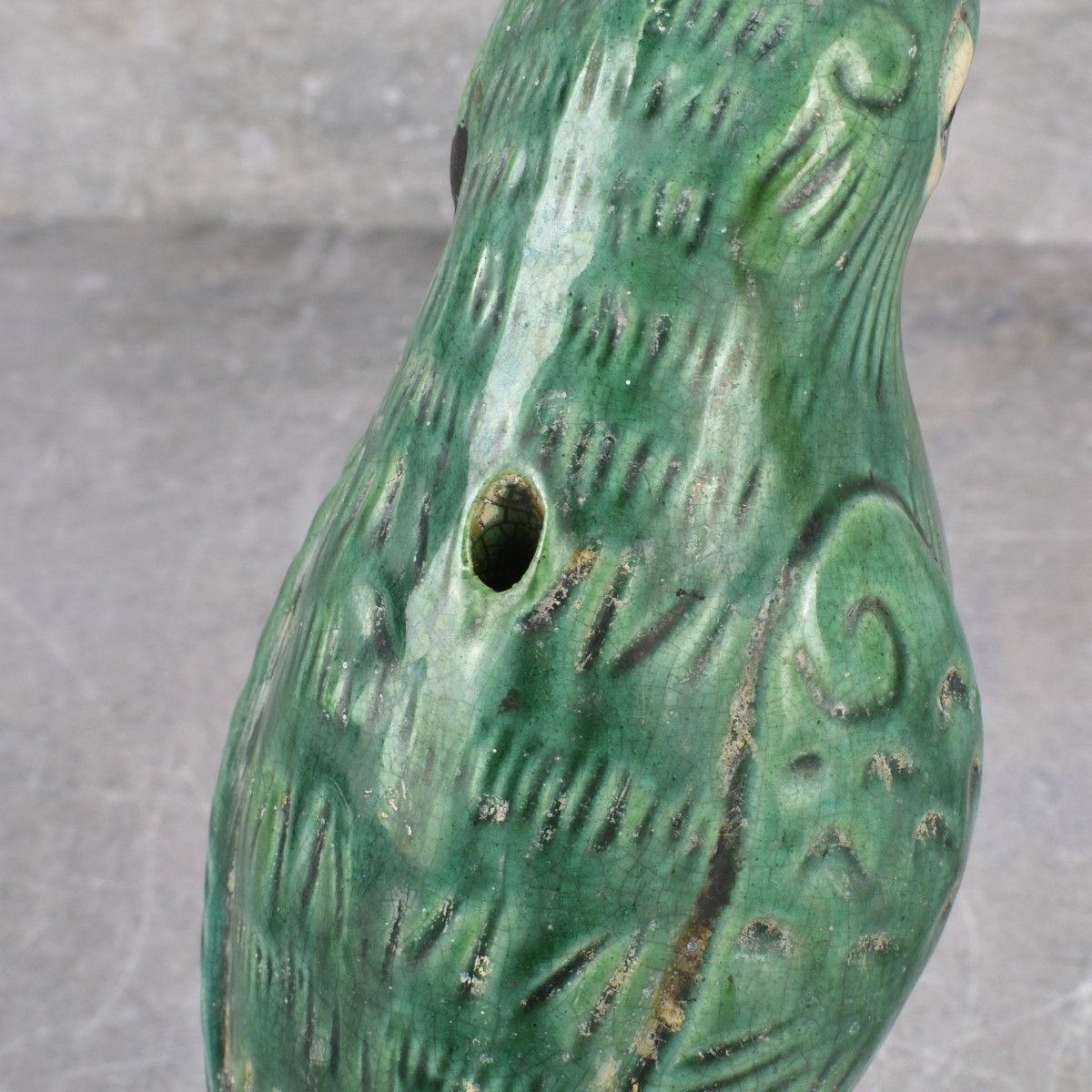 Green Pottery Parrots