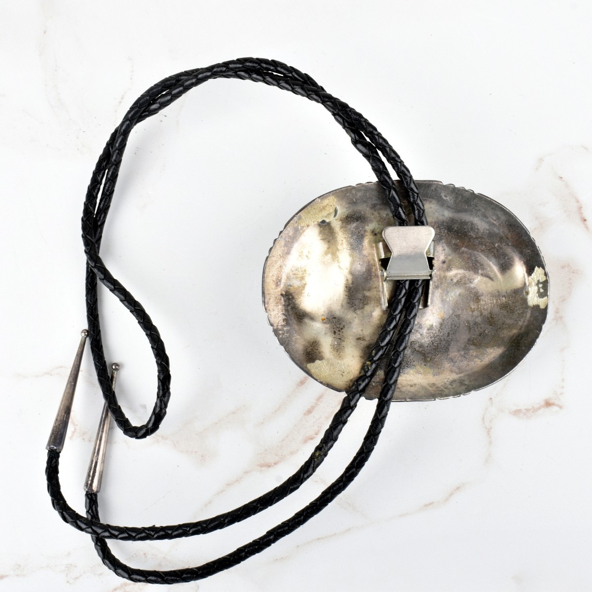 Navajo Hardstone and Silver Bolo Tie
