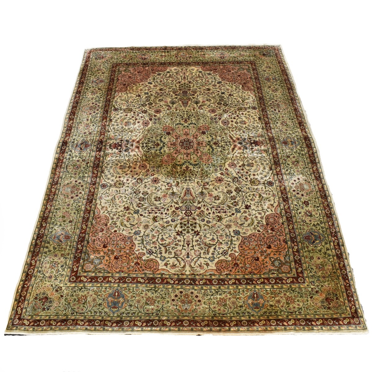Semi-antique Tabriz Silk Rug