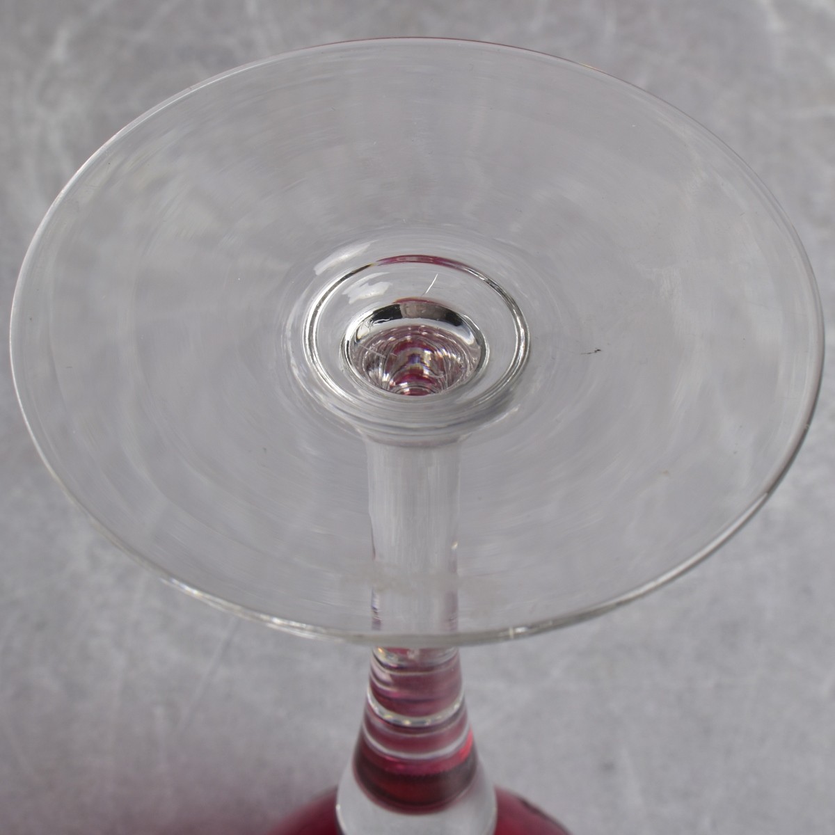 Victorian Engraved Cranberry Wine Glasses