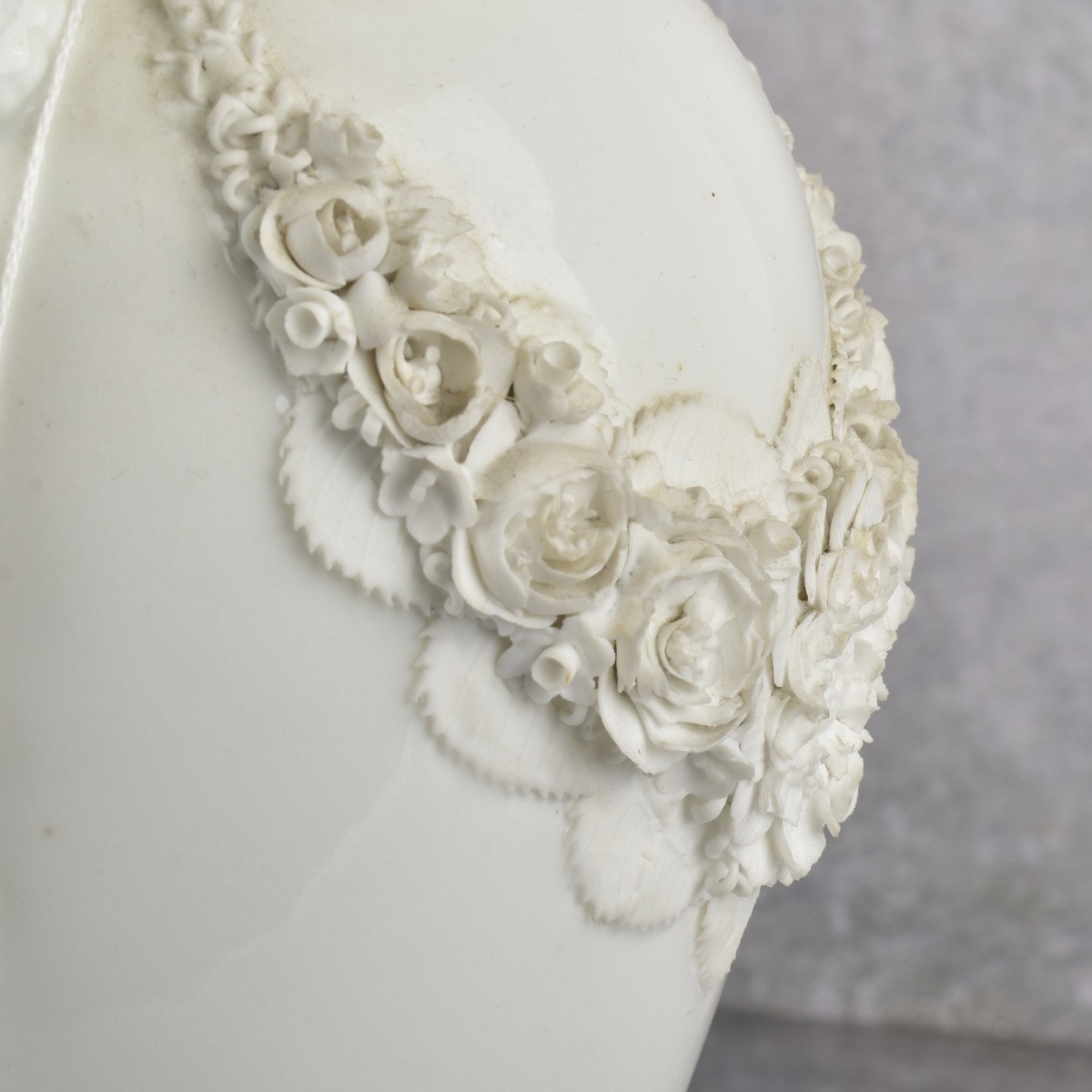Vintage White Glazed Porcelain Urn Shape Vases