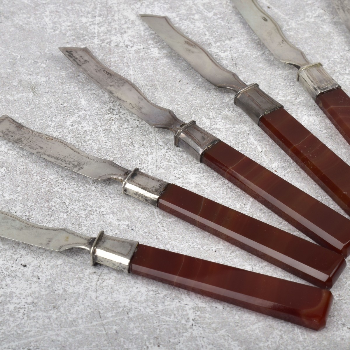 Cheese/Dessert Knives with Agate Handles