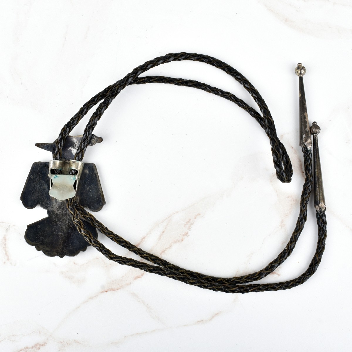 Zuni Hardstone and Silver Bolo Tie